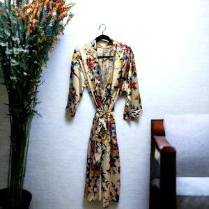 La Cera Floral Bath Robe